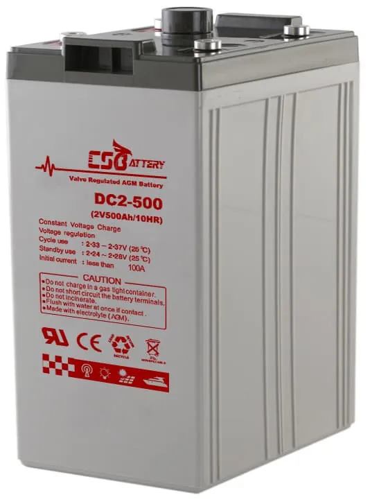 DC2 Deep Cycle 2V Battery,CSBattery 2V 500Ah rechargeable AGM Battery - home use storage China HOT