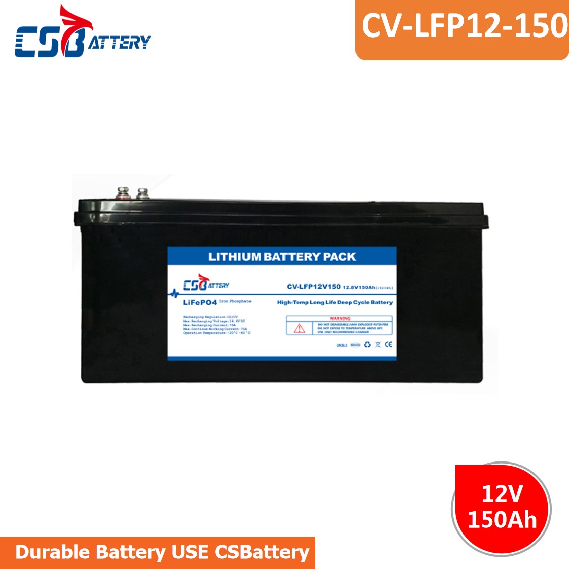 LFP12-150 12V 150Ah LifePO4 Replace SLA Battery