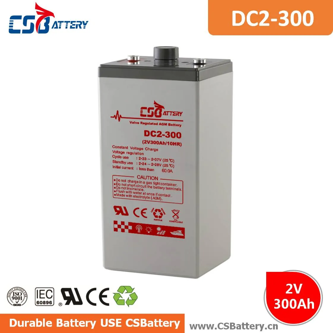 DC2-300 2V 300Ah Deep Cycle AGM Battery off-grid power systems, telecom battery, solar energy storage, wind energy storage, battery for renewable energy,