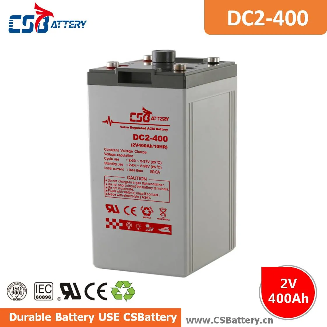 DC2-400 2V 400Ah Deep Cycle AGM Battery battery for energy independence, battery for energy resilience, battery for energy security,