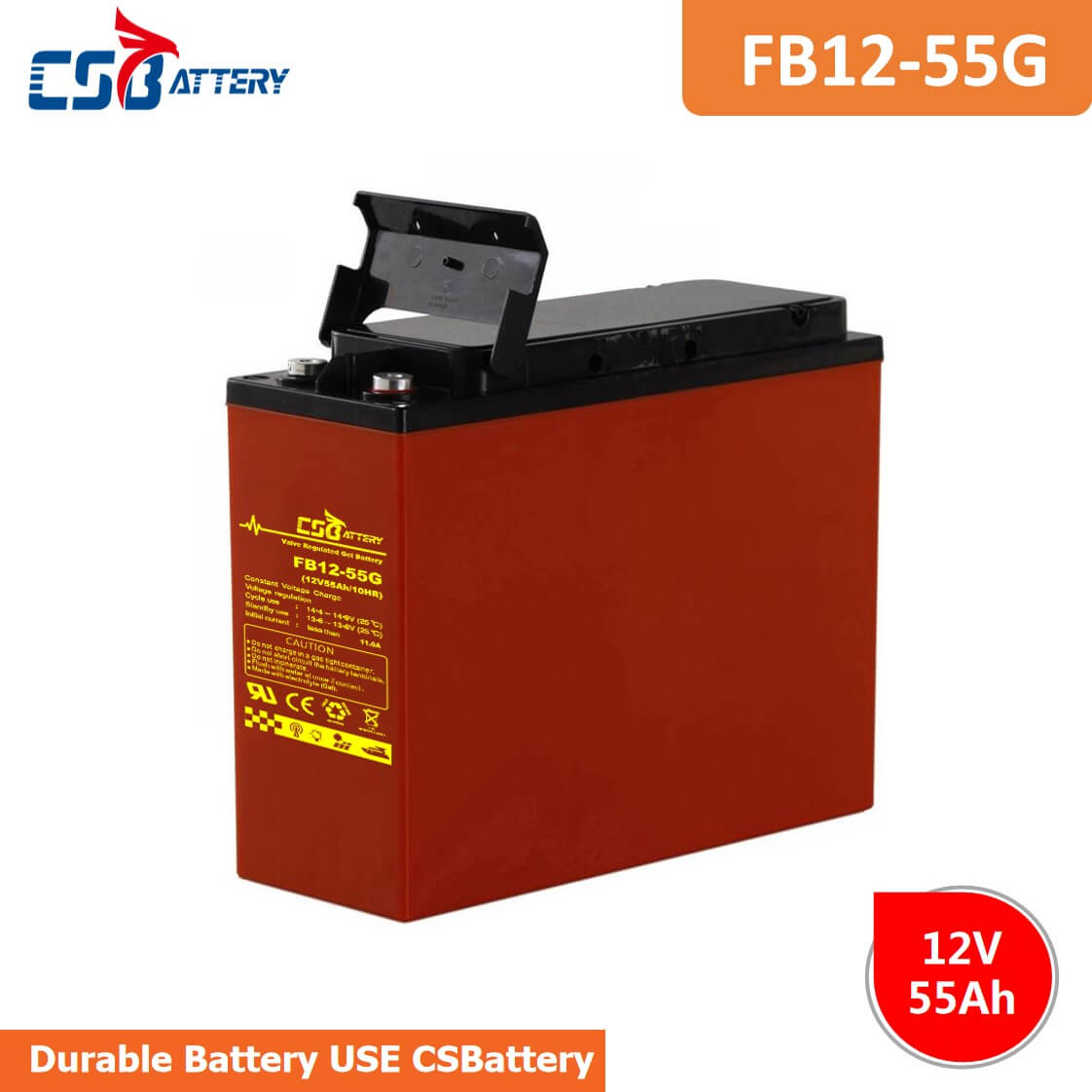 FB12-55G 12V 55AH Front Terminal Slim GEL Batteries