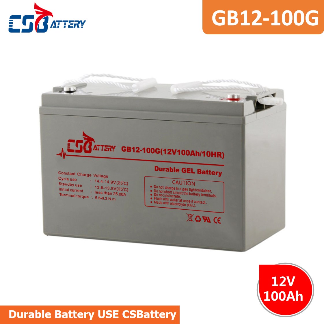 GB12-100AG 12V 100Ah Durable Long Life Gel Battery