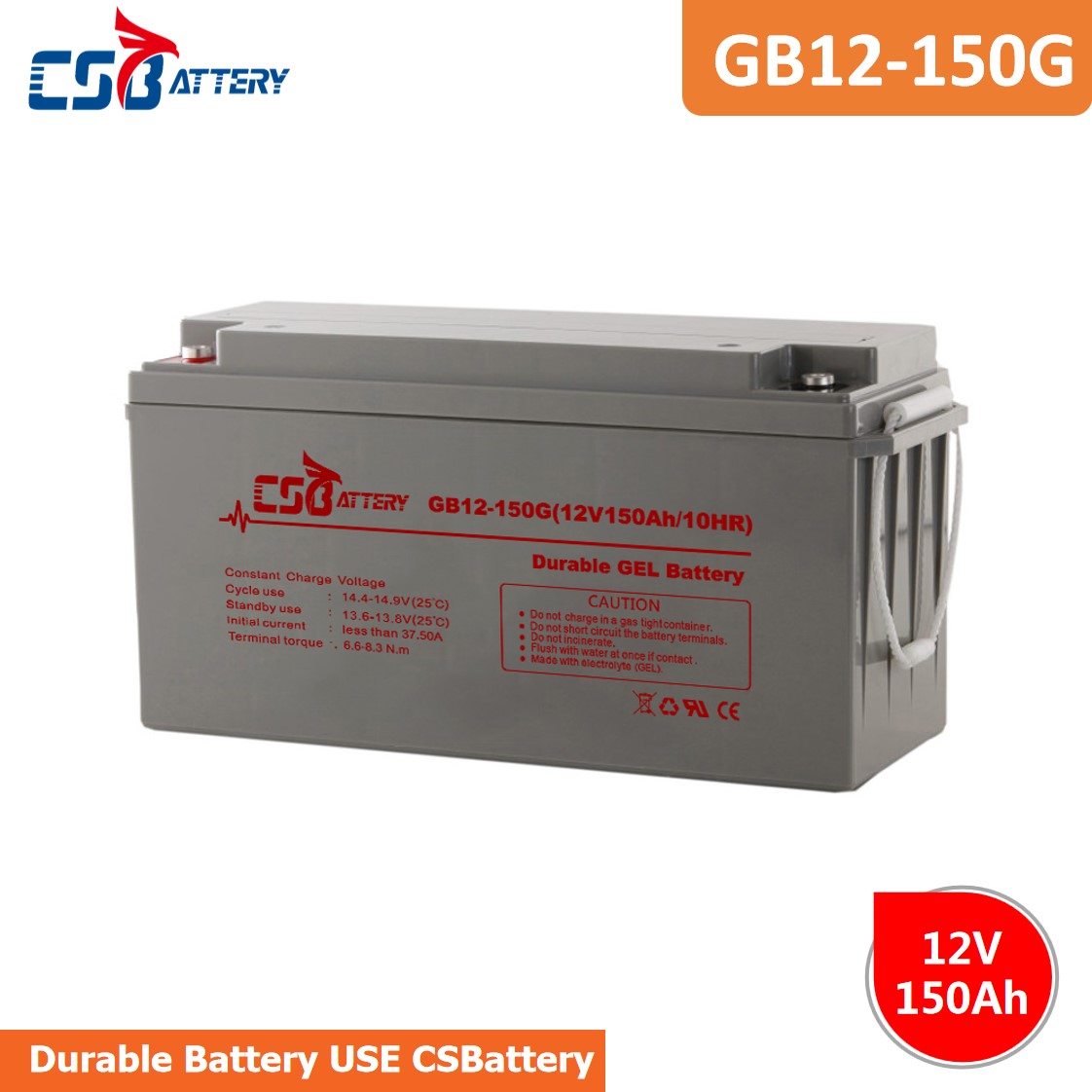 GB12-150G 12V 150Ah Durable Long Life Gel Battery