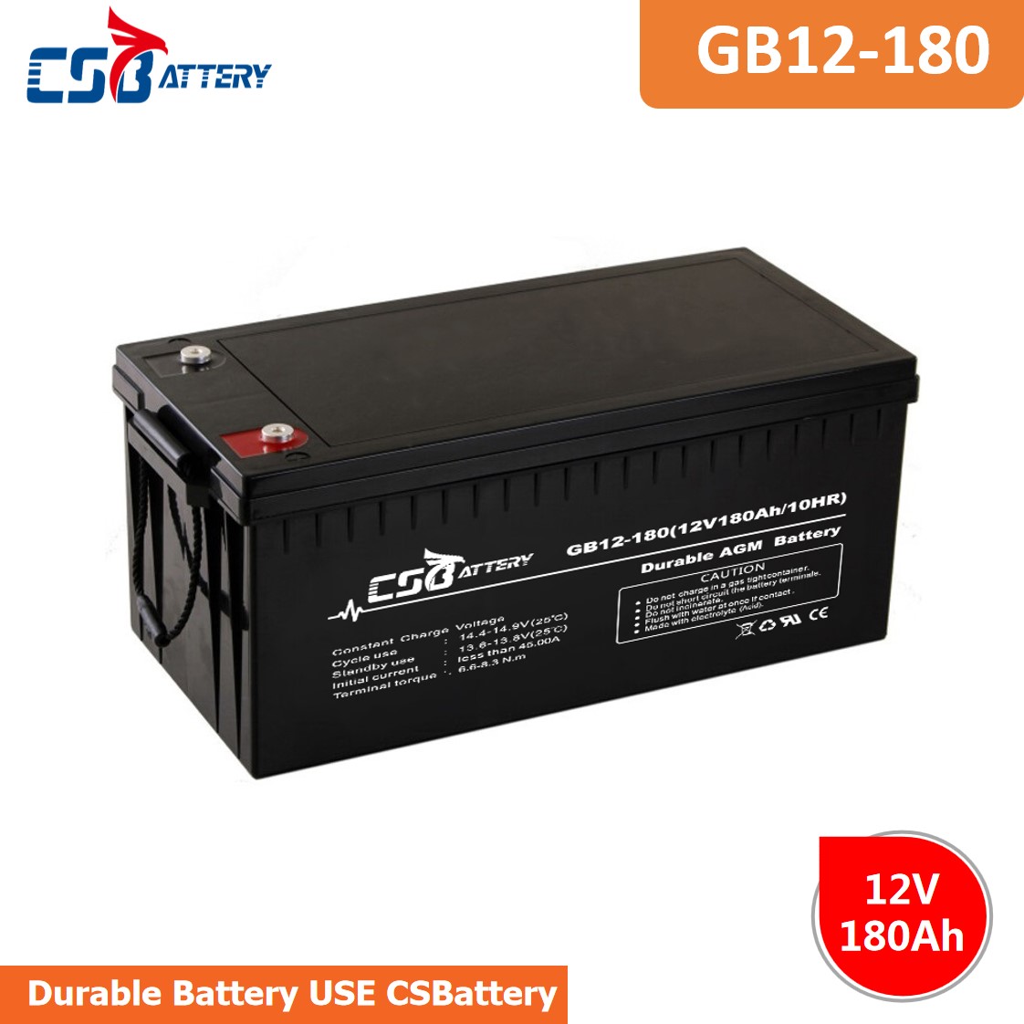 GB12-180 12V 180Ah Lead Acid AGM VRLA Battery