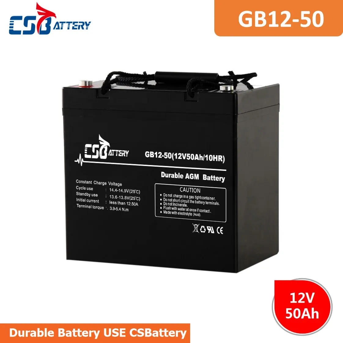 GB12-50 12V 50Ah Lead Acid AGM VRLA Battery heavy duty battery, long life battery, maintenance free, high discharge rate, renewable energy storage,