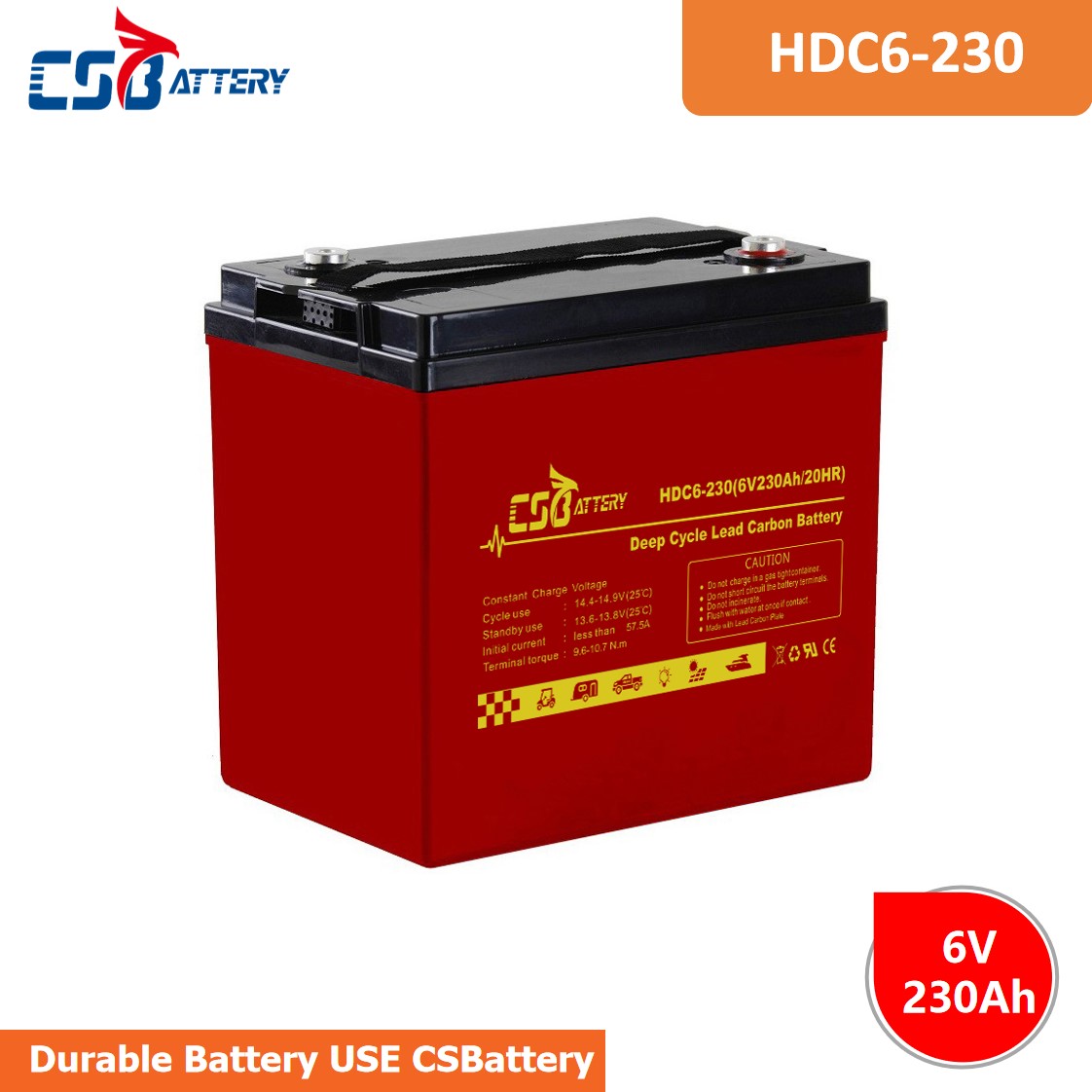 HDC6-230 6V 230Ah Fast-C Lead Carbon Battery