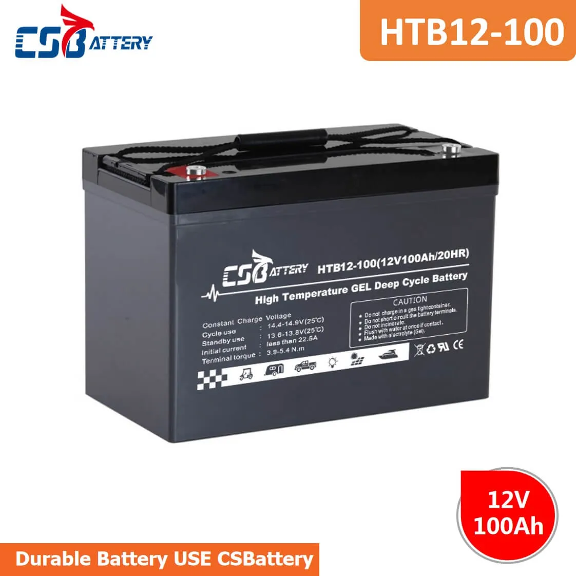 HTB12-100 12V 100AH High-Temp Deep Cycle Batteries,home solar energy system,storage battery