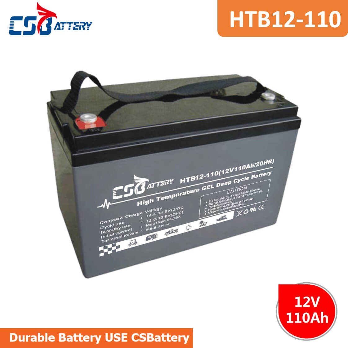 HTB12-110 12V 110AH High-Temp Deep Cycle Batteries